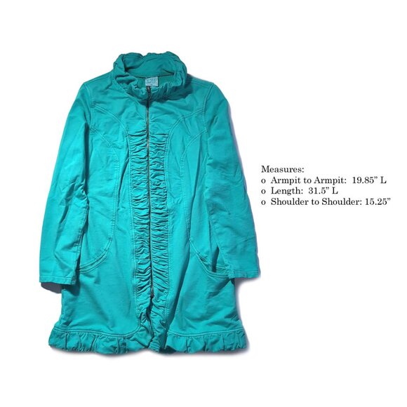 VTG C.M.C. Color Me Cotton Jacket Teal Women's Size M-L - Picture 6 of 6